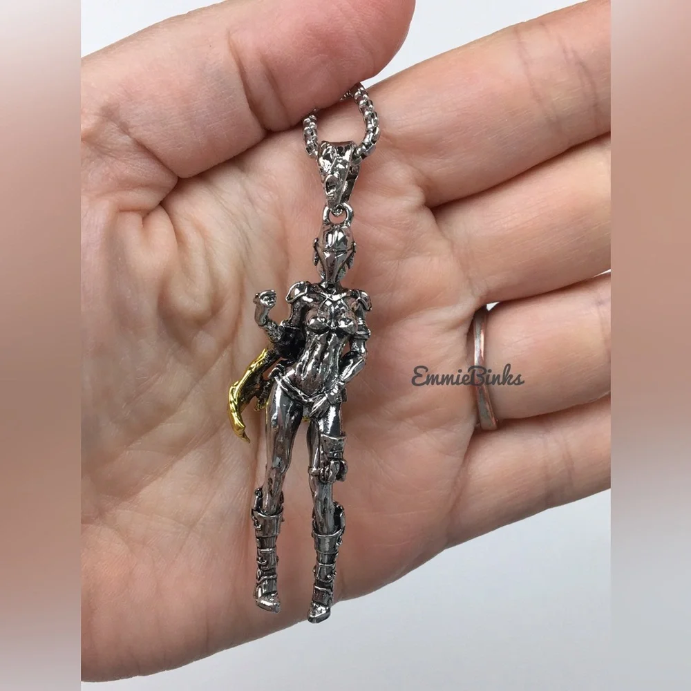 New Star Wars Female Mandalorian Caped Anime Style Character Pendant Necklace - Picture 2 of 10
